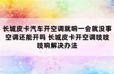 长城皮卡汽车开空调就响一会就没事空调还能开吗 长城皮卡开空调吱吱吱响解决办法